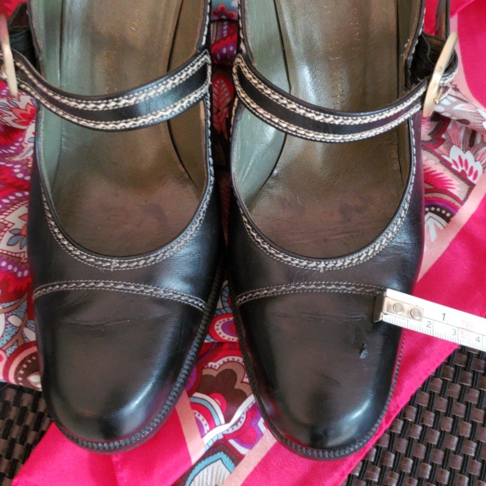 🔥HP🔥 True VTG Charles Jourdan black 4"shoes, sz 7 1/2 - Picture 4 of 8